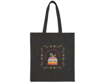 Book Lover Cotton Canvas Tote Bag - Library - School - Teacher - Student