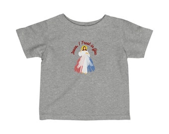 Divine Mercy Baby Toddler T-shirt - Jesus I Trust in You - Catholic Baby - Baptism Gift