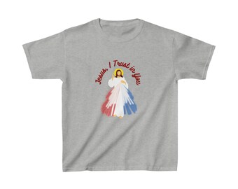 Youth Divine Mercy T-shirt - Jesus Trust in You - Catholic Kid - First Holy Communion Gift - RCIA Gift