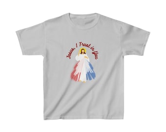Youth Divine Mercy T-shirt - Jesus Trust in You - Catholic Kid - First Holy Communion Gift - RCIA Gift