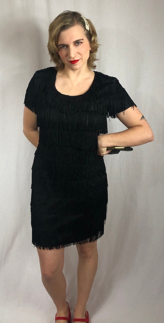 1990s does 20s flapper style fringe dress - image 5