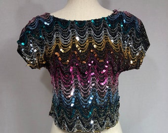 1980’s sequin top S M