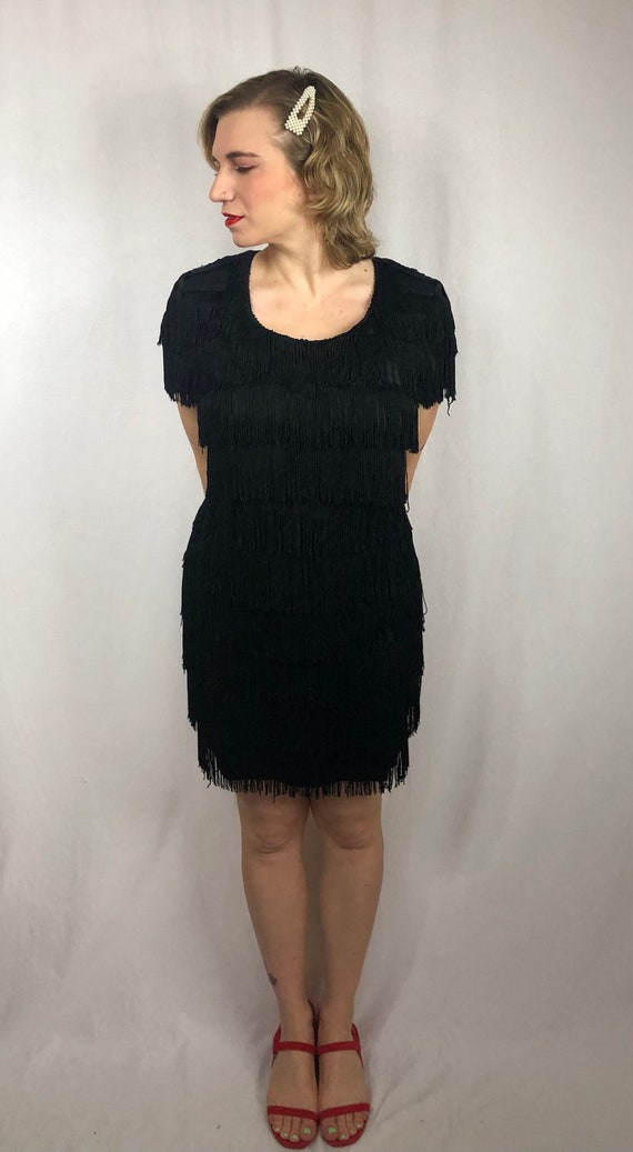 1990s does 20s flapper style fringe dress - image 2