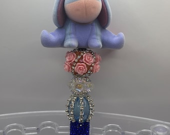 Winnie-the-Pooh Inspired Plush Flocked Topper Beaded Rhinestone Pens – Handmade Sparkle Pens