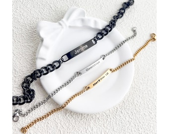 Personalized Bar Bracelet, Custom Name Bracelet, Friendship Gift