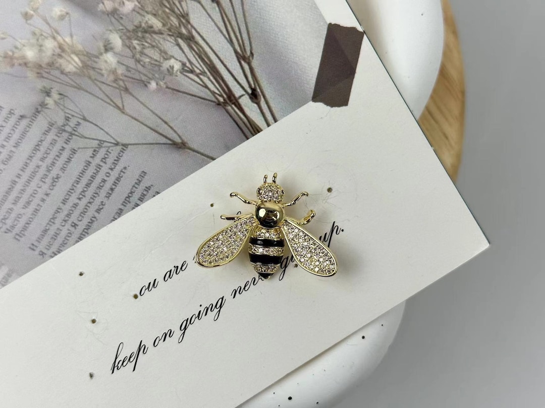 Handmade 14k Gold-plated Bee Brooch - Insect Pin - Etsy