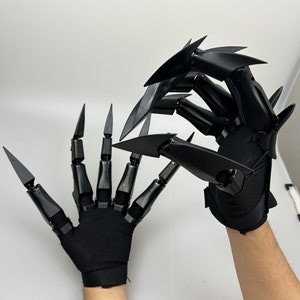 Halloween party Mechanical robot Gloves Black technology gloves advanced sense mechanical claws ghost hand props hand claw joints movable