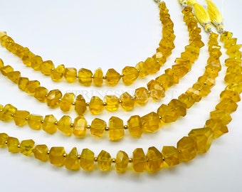 Top Quality NATURAL YELLOW OPAL Beads Faceted Nugget Gemstone Beads Great for Jewelry Making, 5 To 11mm, 70 Ct/Strand, 8" Strand