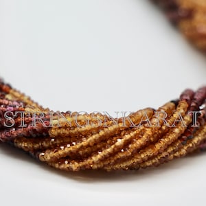 Natural MULTI TUNDRA Garnet Loose Beads, Grade AAA Tunduru Gemstones Faceted Rondelle Beads for Jewelry Making, Size 2.5mm, 13.5&quot; Strand