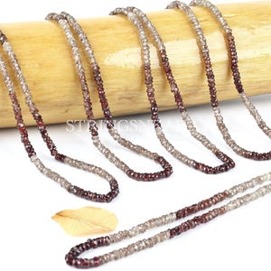 Genuine NATURAL CHAMPAGNE ZIRCON Beads Multicolor Brown Golden Rondelle Beads, Faceted Briolette Drops 3mm To 4mm, 13.5&quot; Strand