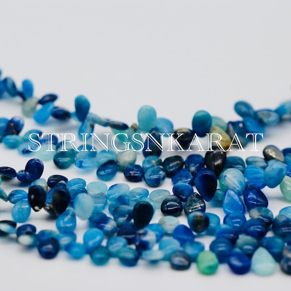 Rare Afghanite Gemstone Beads, Color Change Smooth Pear Shape Beads, Natural Afghanite UV Reactive Beads, 4x6 To 7x10 mm, Strand Length 8"