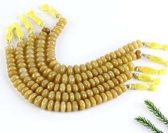 Natural African YELLOW OPAL Beads Beautiful AAA Quality Honey Yellow Gemstone Faceted Rondelle Shape Beads, Size 12 To 15mm, 8" Strand