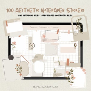 Adesivi a strati per carta da lettere digitale estetica, carta strappata, scrapbooking, clip art, adesivi per diario, planner digitale, mood board