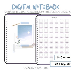 Simple Portrait Digital Notepaper Templates | Minimalist Style Portrait Digital Notebook | 2023 Aesthetic Portrait Digital Bullet Journal