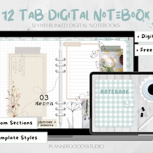 Digital Notebook | Cornell Notes | Hyperlinked Notebook | Bullet Journal | Student Digital Notebook