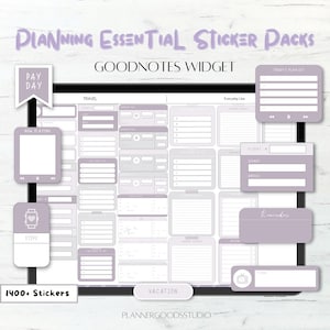 Functional Digital Stickers/ Digital Planner Widget/ Planner Widget Digital Stickers/ Pastel Goodnotes Stickers/ Purple Daily Widget Sticker