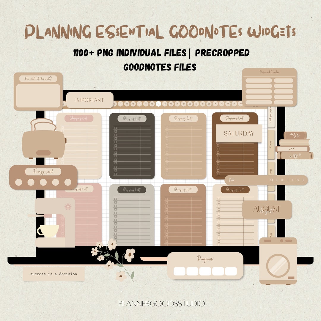 Goodnotes Widgets, Planning Essential Goodnotes Widgets, Digital