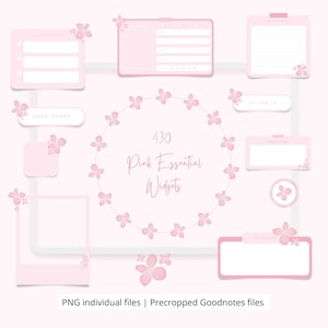 Pink Flower Digital Widgets, Floral Digital Widget Stickers, Floral Digital Stickers, Floral Digital Planner Stickers, Pink Digital Stickers