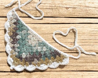 Gehaakte bandana: handgemaakte katoenen haarsjaal