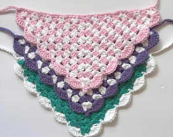 Crochet Cotton Bandana: Handmade Hair Scarf Kerchief