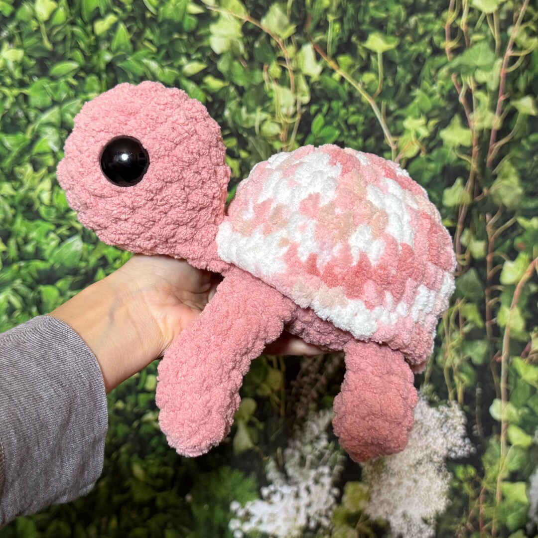 Crochet Turtle Plushie - Handmade Chenille Stuffed Animal - Etsy