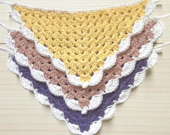 Crochet Cotton Bandana: Handmade Hair Scarf Kerchief
