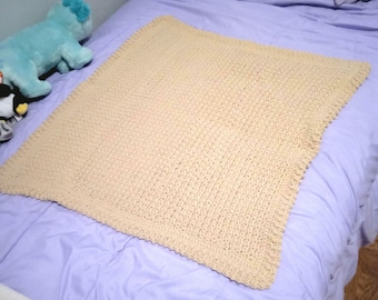 Hand crocheted simple baby blanket