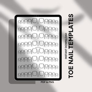 Nail Art Planner Toe Nail Templates, Procreate & Goodnotes Templates