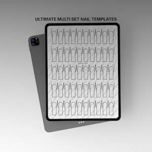 Moldes de unhas para Procreate: todos os comprimentos e formatos (download digital)
