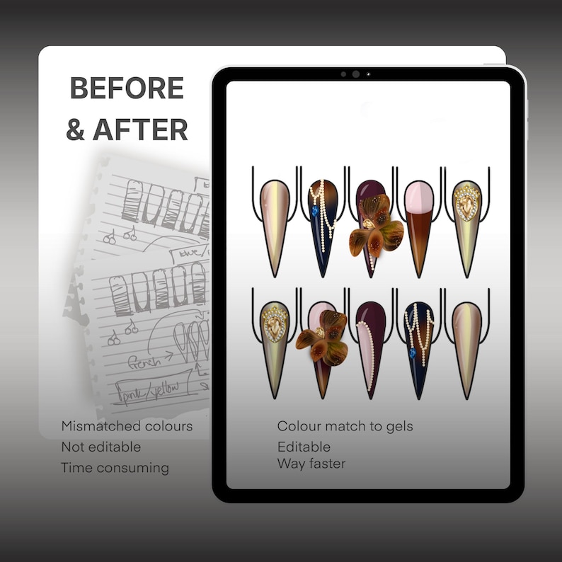 Procreate Normal Nails Procreate Nail Templates: All Shapes & Lengths (digital Download) - Etsy