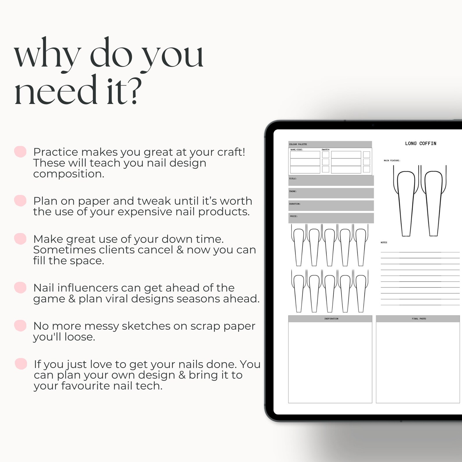 Procreate Normal Nails Nail Design Templates for Procreate: Long Detailed - Etsy