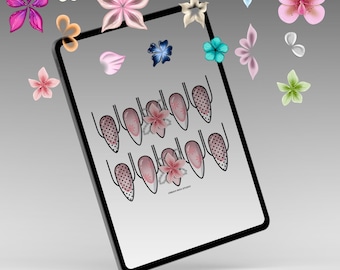 Adornos digitales para uñas acrílicas en gel / Mi jardín esculpido