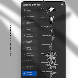 Halloween Procreate Brush Set: Nail Art Design, Metallic & 3D (Digital Download)