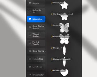 Procreate Crystal Brush Set: 35+ Flatback Crystals (Procreate Brushset File)