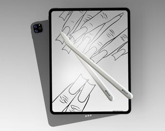 Procreate Nail Templates: C-Curve + On Hand  (Digital Download)