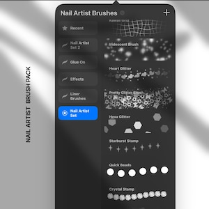 Procreate Nail Art Brush Set: 20 Glitter & Texture Brushes (Procreate File)
