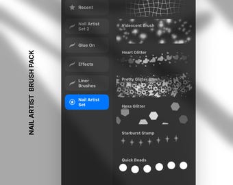 Procreate Nail Art Brush Set: 20 Glitter & Texture Brushes (Procreate File)