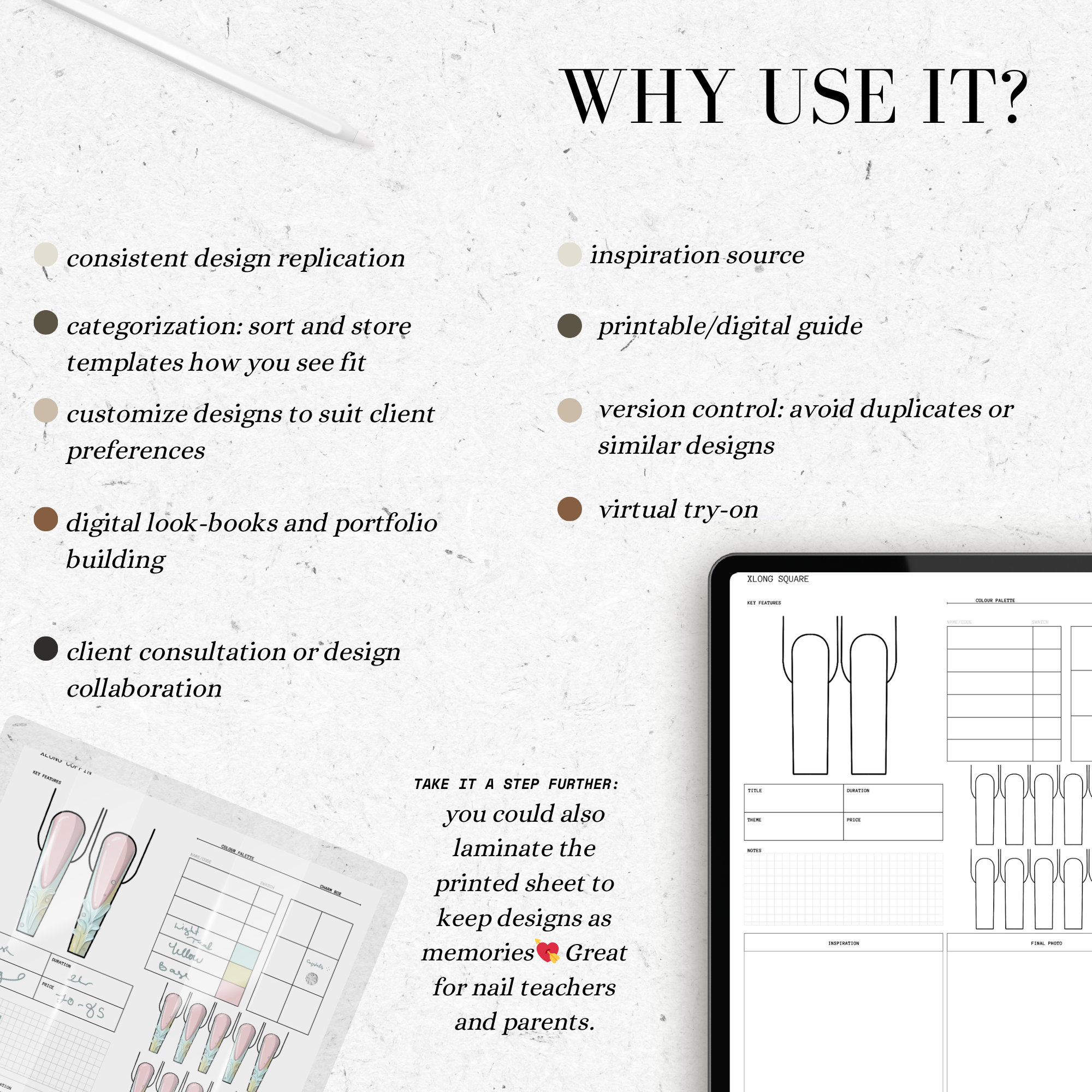 Procreate Normal Nails Nail Templates for Procreate: Xlong Detailed(pdf, PNG) - Etsy
