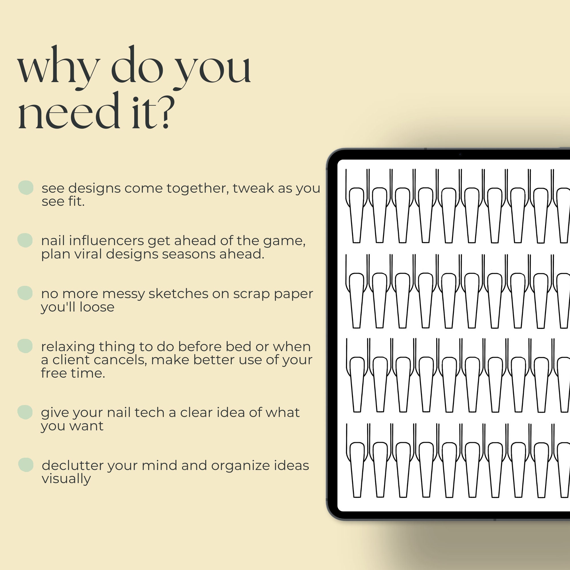 Procreate Normal Nails Procreate Nail Templates: Medium Length Shapes (PDF) - Etsy