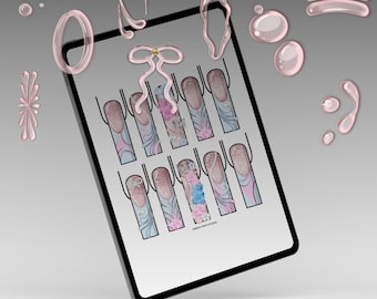 Digital Nail Art Charms: 30 Jelly Abstract Shapes (Procreate, Goodnotes, PNGs)