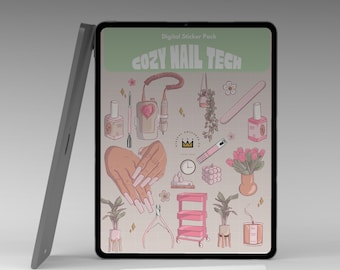 GoodNotes Stickers for Cozy Digital Planning: Cozy Nail Tech Sticker Pack