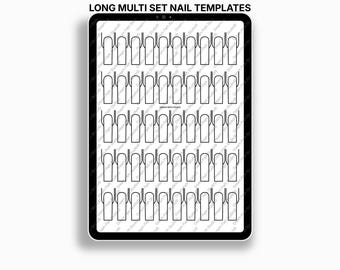 Procreate Nail Templates: Long Nail Shapes (PDF)