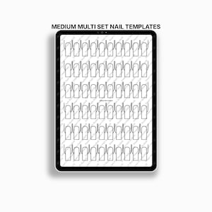 Procreate Nail Templates: Medium Length Shapes (PDF)