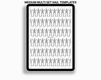 Procreate Nail Templates: Medium Length Shapes (PDF)