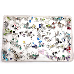 BULK SALE ! 200 Mix Gemstone Ring Wholesale Lot 925 Sterling Silver Plated Earrings