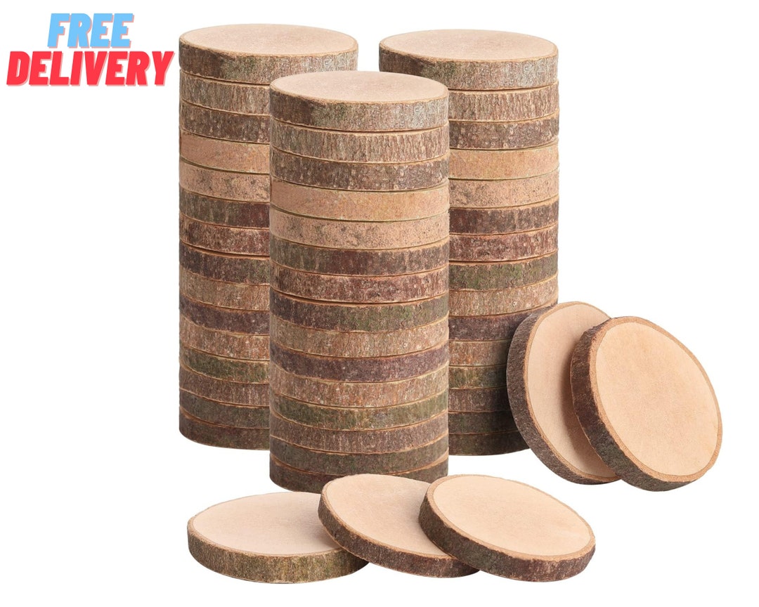 Wood Slices Crafts Small Log Rounds Cookies Pieces 50pcs 3-4cm - Etsy