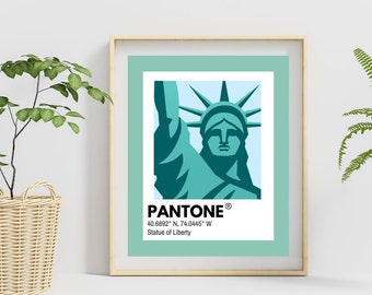 Vrijheidsbeeld Digitale Print | Pantone Digitale Print | New York City Digitale Print
