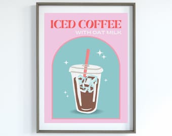 Iced Coffee Wall Print | Coffee Digital Print | Iced Coffee Poster