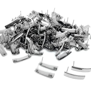 20Pcs 21x6mm 316L Acero inoxidable Forma rectangular Stud Earring Blanks, Postes de pendientes poligonales geométricos para la fabricación de joyas