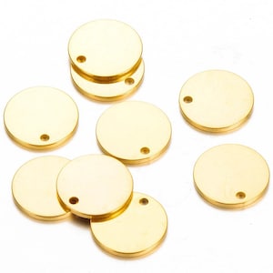20Pcs 6mm 8mm 10mm 12mm 15mm 20mm 25mm Stainless Steel Round Disc, One Hole Plate Charm, Flat dime beads, Steel Round Bracelet Charm